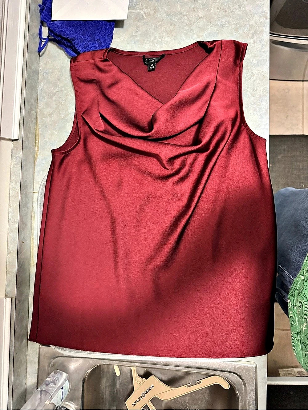 J.Crew Sleeveless Cowlneck Top Red XS